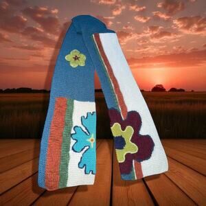 Little Journeys Chicago Womens Scarf Alpaca Wool Boho Wearable Art Hand Made